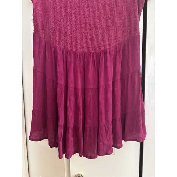 Torrid Smocked and Gauze Low Shoulder Top - Picture 3 of 5